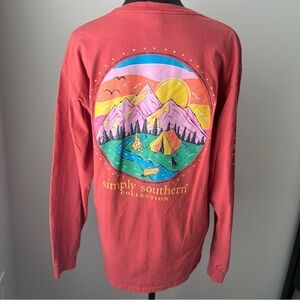 Simply Southern Coral Cotton Tee - L